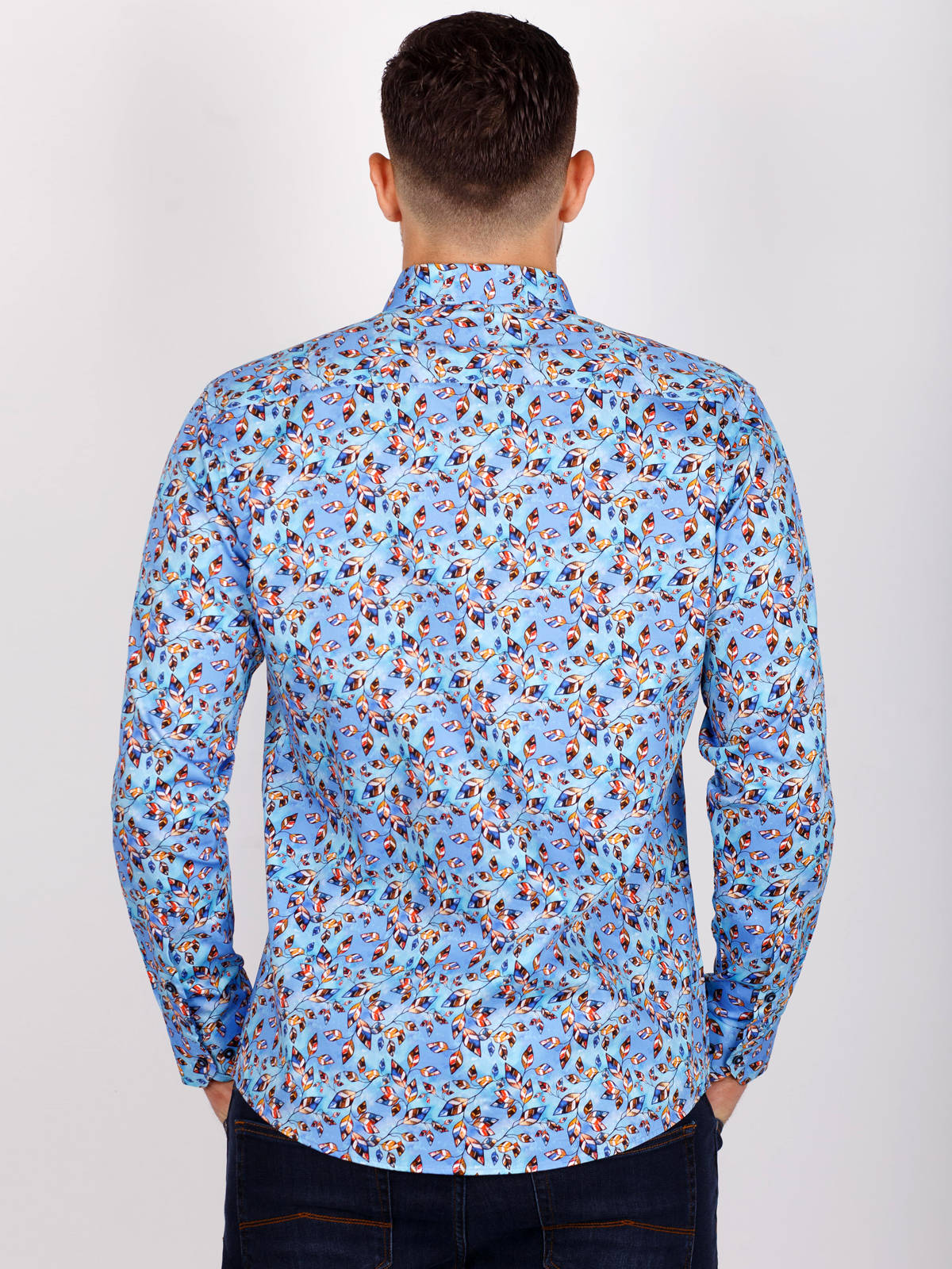 Κομψό πουκάμισο σε γαλάζιο χρώμα - 21497 € 32.62 img4