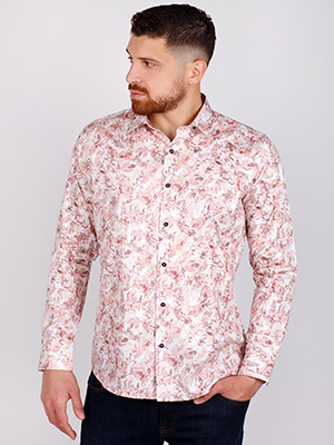 Βαμβακερό πουκάμισο με φλοράλ μοτίβο - 21501 - € 38.81