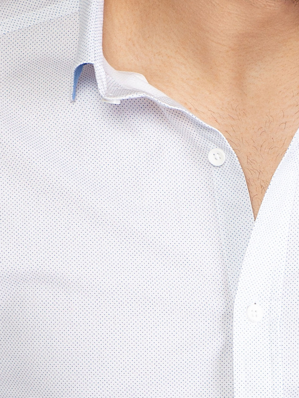 Λευκό πουκάμισο με μικρές γαλάζιες κουκ - 21502 € 40.49 img3