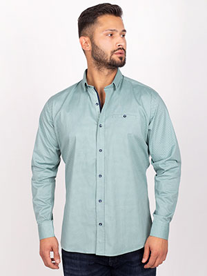 Shirt in mint color with blue patterns - 21509 - € 43.87