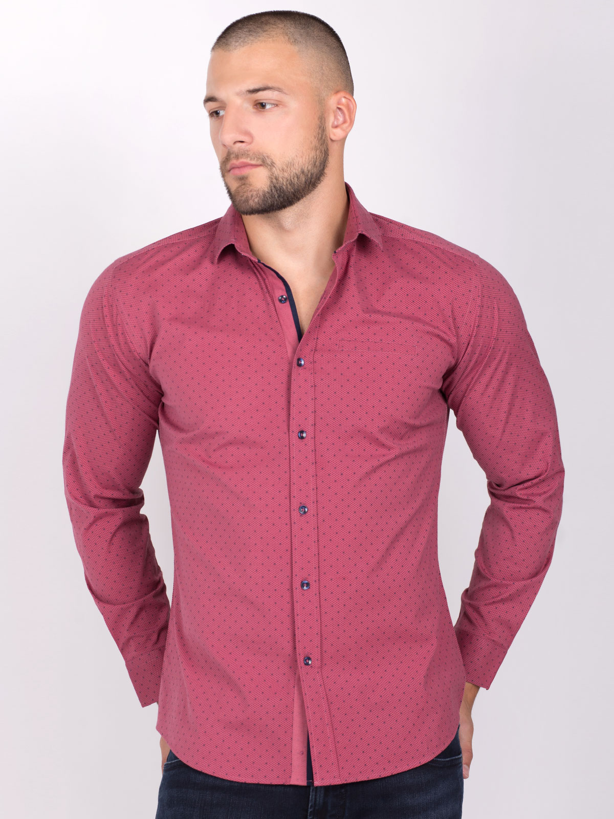 Shirt in cherry color with a print of fi - 21510 € 43.87 img2