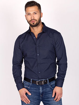 Navy blue shirt with print - 21513 - € 41.62