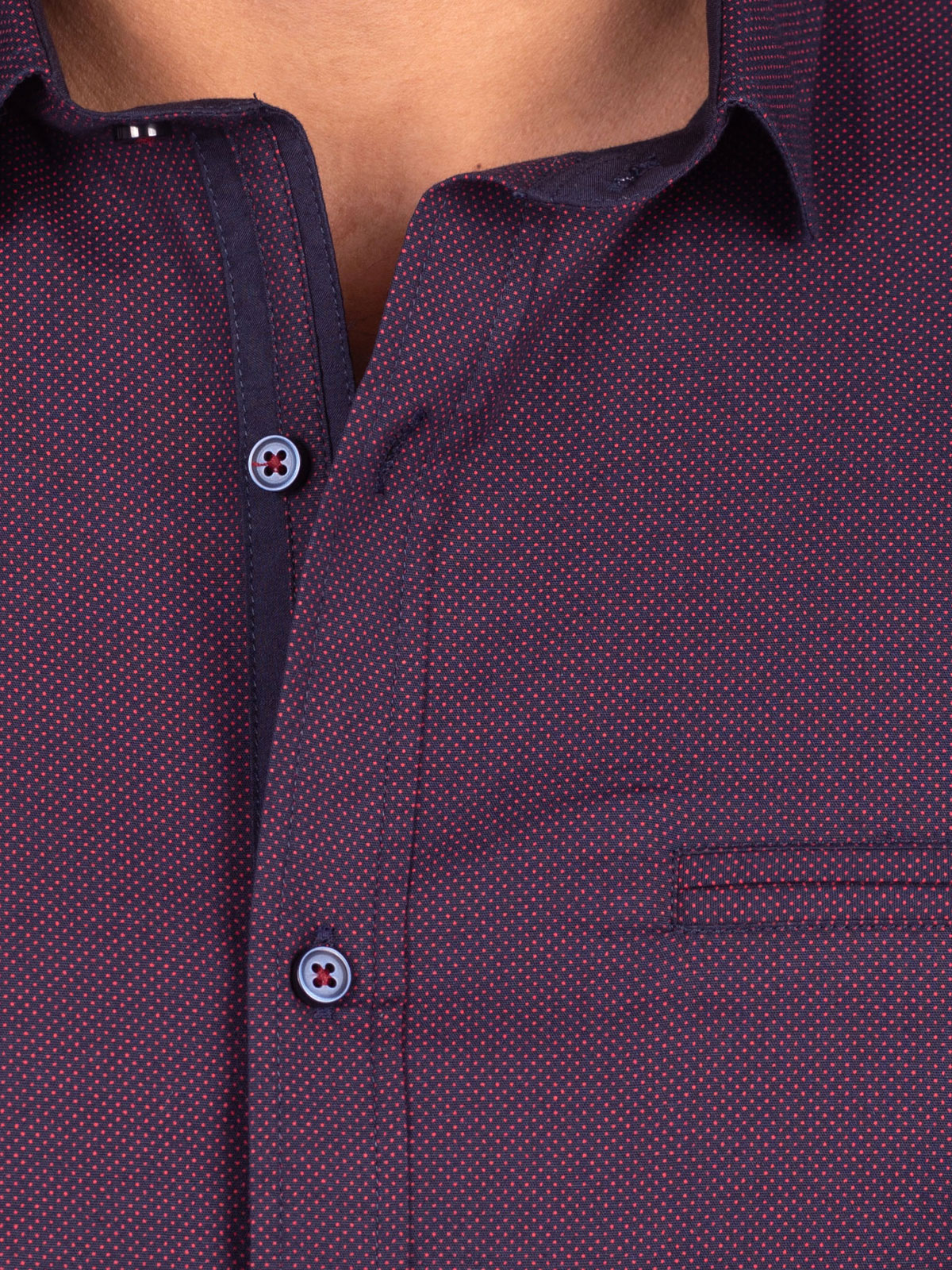 Navy blue shirt with purple polka dot pr - 21518 € 41.62 img3