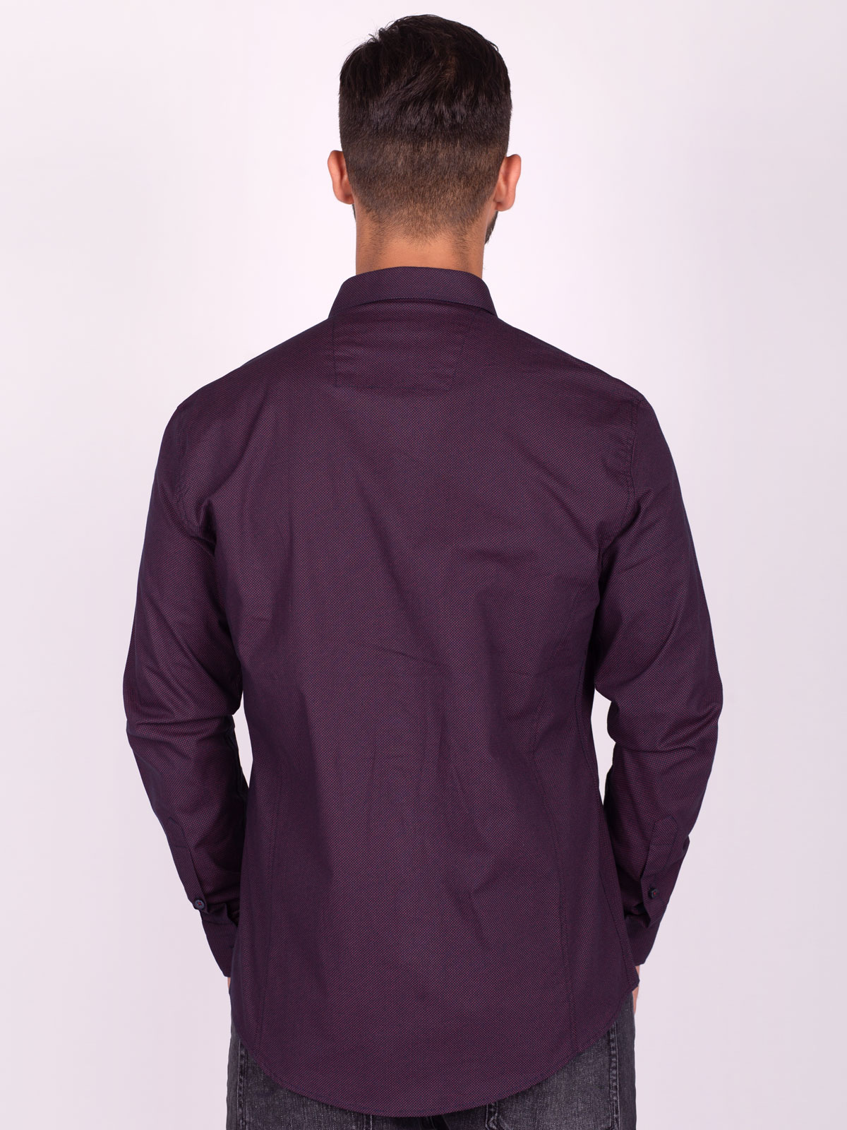 Navy blue shirt with purple polka dot pr - 21518 € 41.62 img4