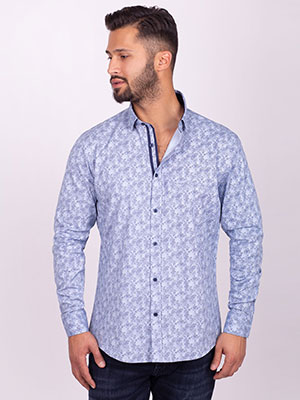 Μπλε πουκάμισο με στάμπα σχημάτων και πο - 21520 € 47.24 img1