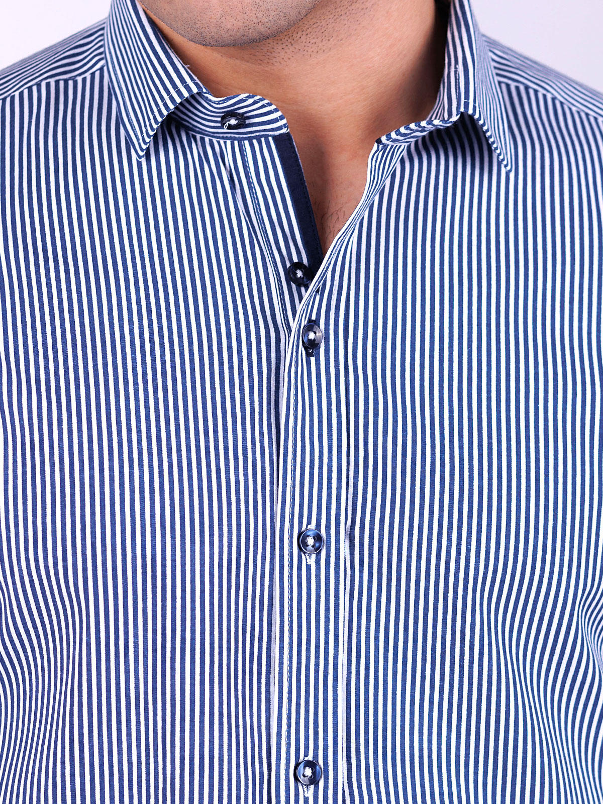 Μπλε ριγέ στάμπα πουκάμισο - 21525 € 30.93 img2