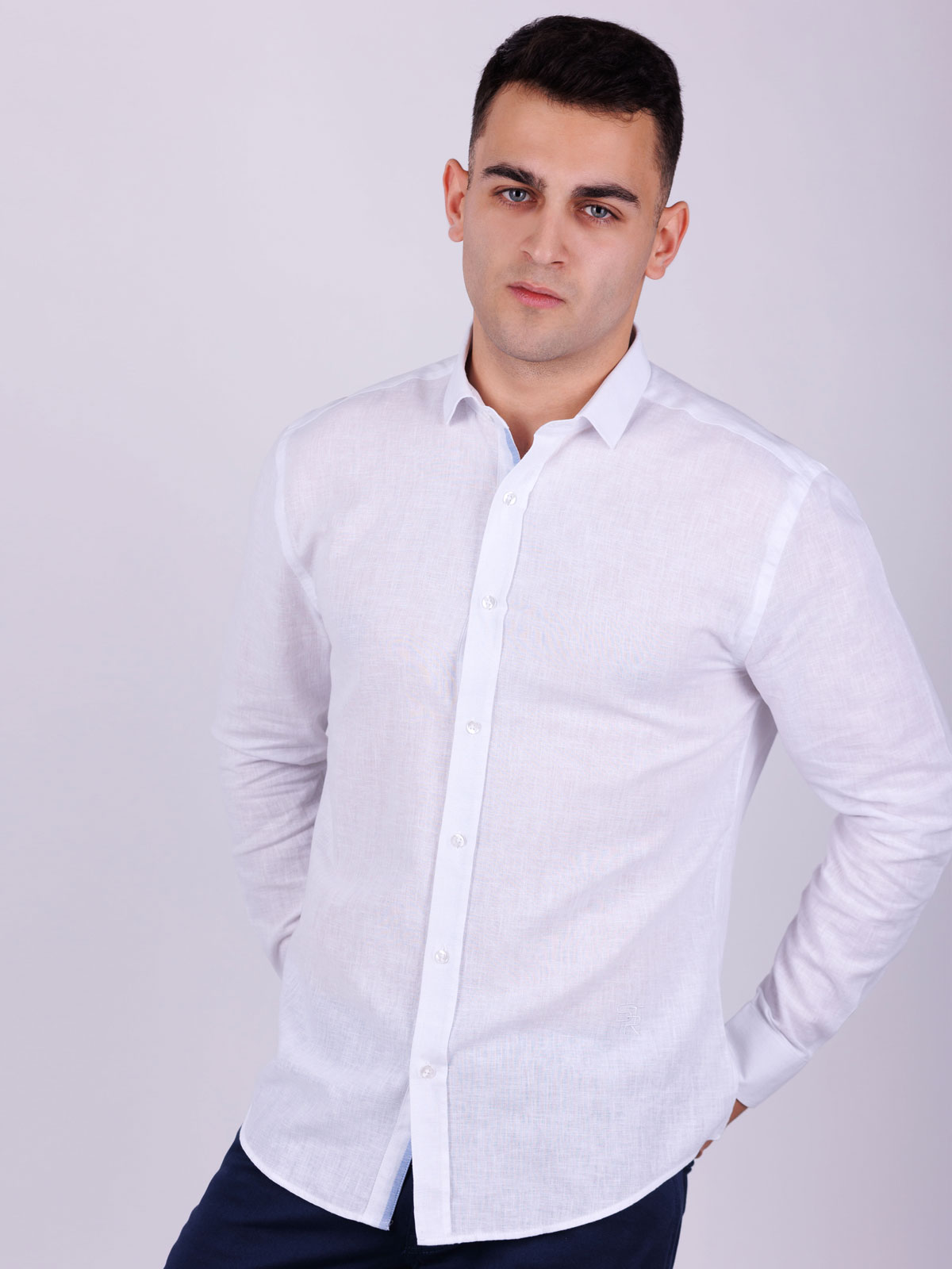 White linen and cotton shirt - 21527 € 49.49 img2
