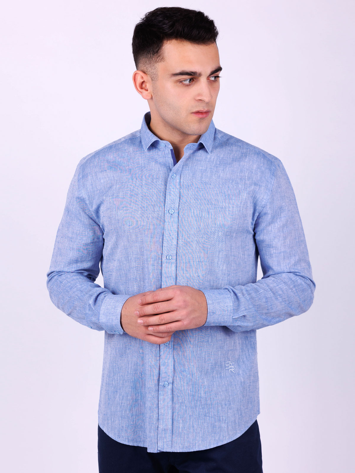 Fitted linen shirt - 21529 € 49.49 img3