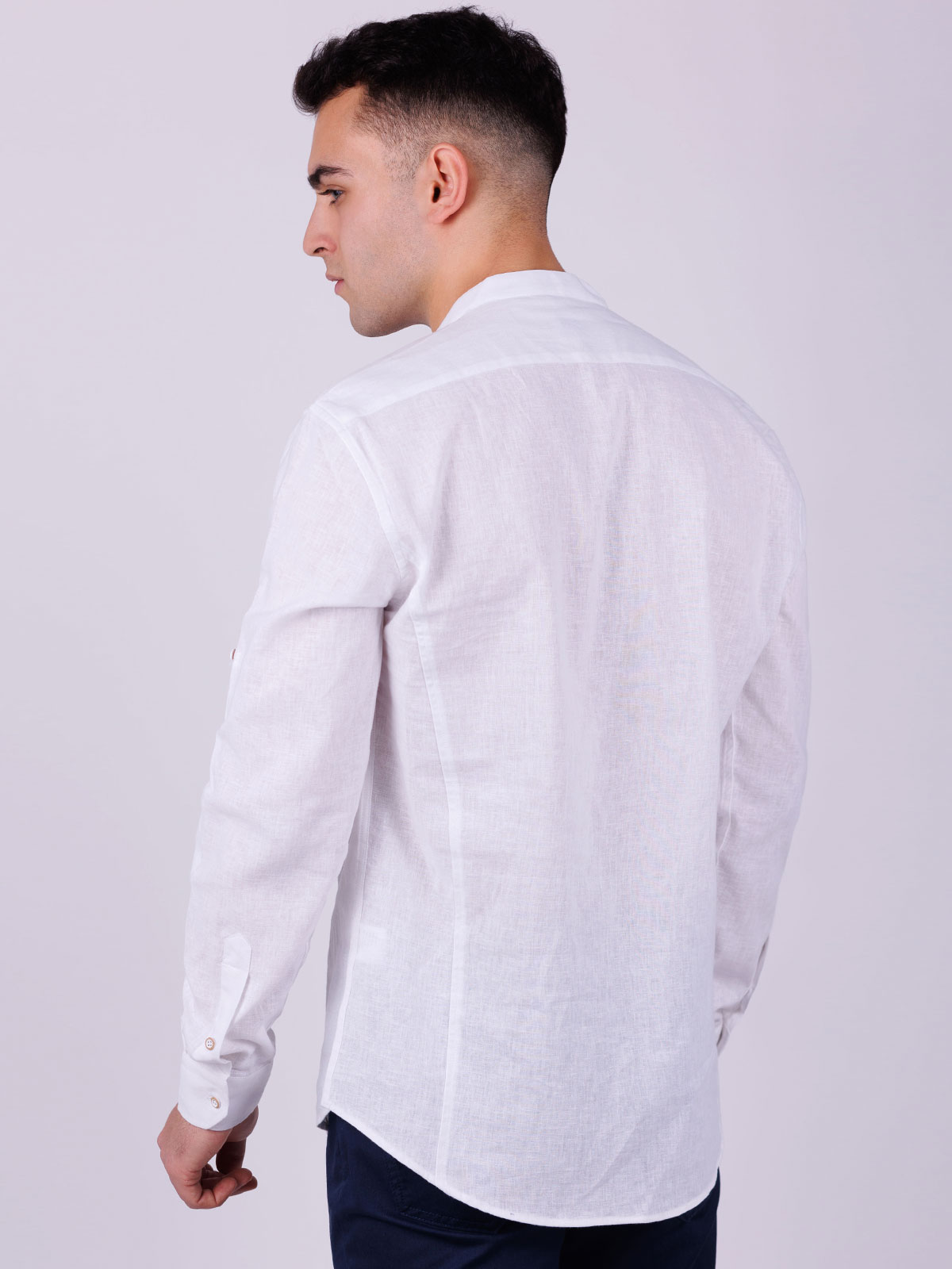 Linen shirt with military collar - 21530 € 46.12 img4