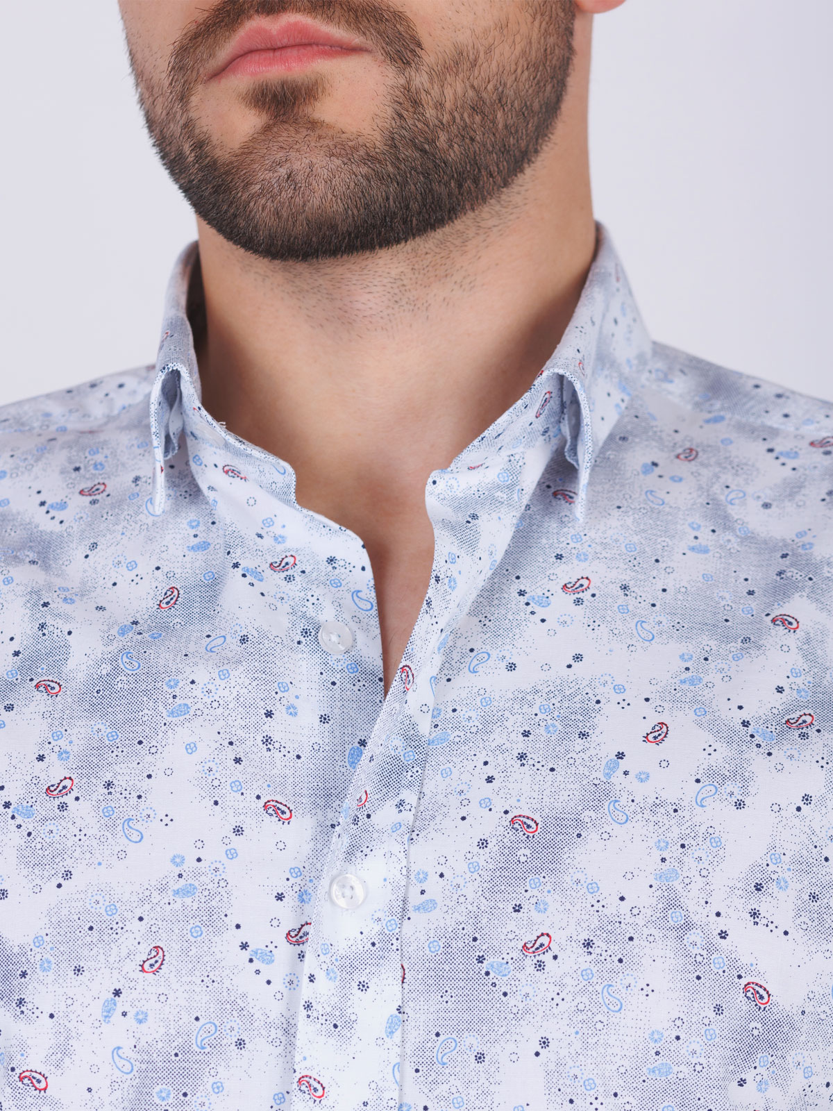 Shirt in white with blue paisley - 21543 € 43.87 img3