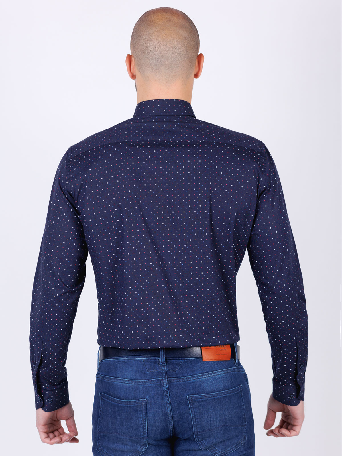 Ανδρικό πουκάμισο σε σκούρο μπλε χρώμα - 21544 € 43.87 img2
