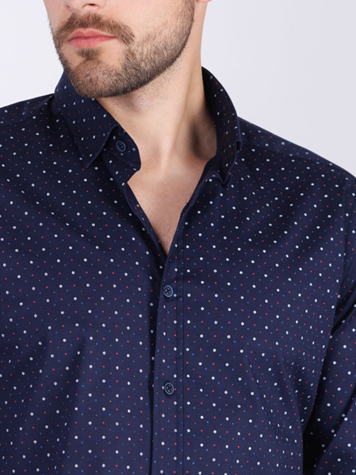 Ανδρικό πουκάμισο σε σκούρο μπλε χρώμα - 21544 € 43.87 img3