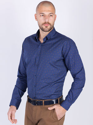Ανδρικό πουκάμισο με στάμπα αστραπής - 21545 - € 43.87