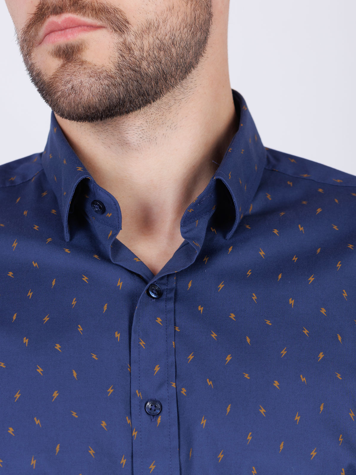 Ανδρικό πουκάμισο με στάμπα αστραπής - 21545 € 43.87 img3