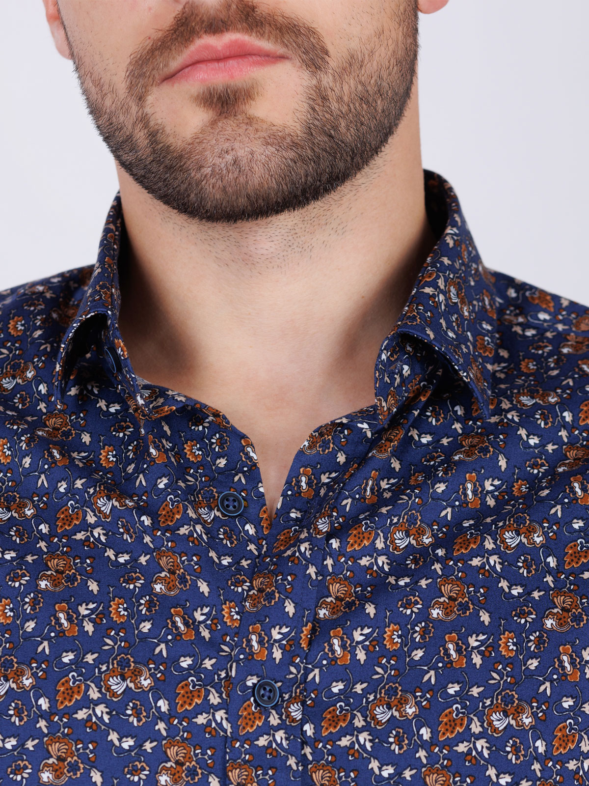 Shirt in dark blue with leaves - 21548 € 43.87 img3