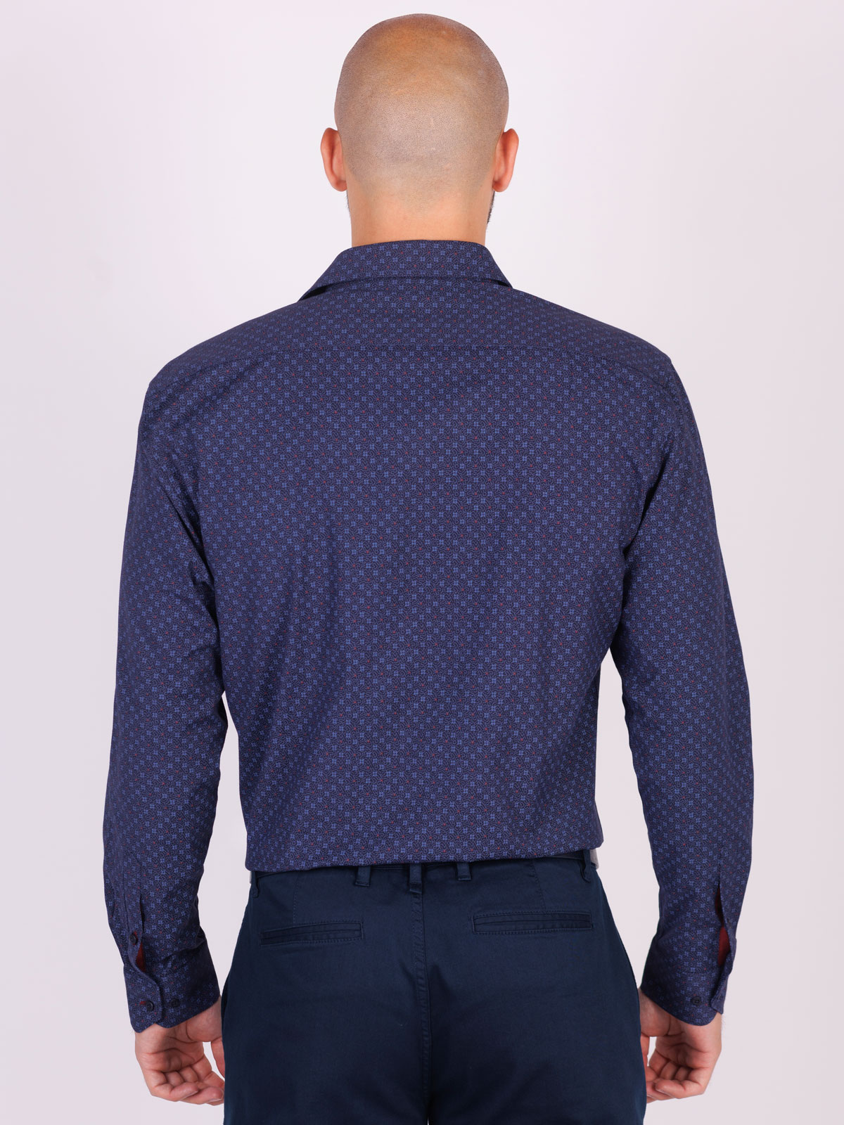 Ανδρικό πουκάμισο με μπορντώ σχέδια - 21553 € 44.43 img2