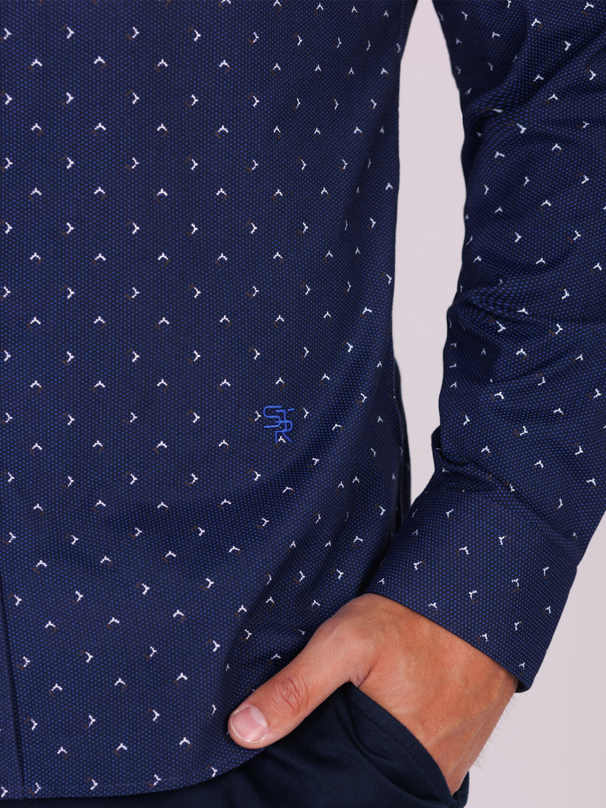 Ανδρικό κομψό πουκάμισο σε μπλε χρώμα - 21554 € 44.43 img3