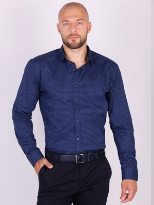 Mens shirt with white figures - 21572 - € 44.43