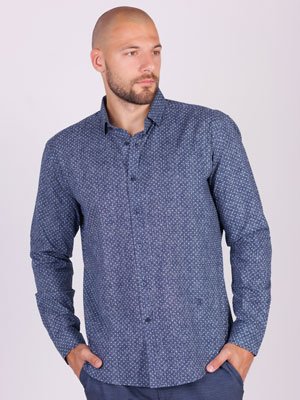 Ανδρικό πουκάμισο με φλοράλ σχέδια - 21573 - € 44.43
