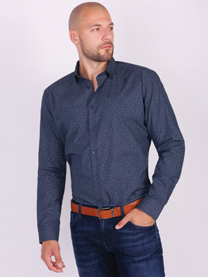 Ανδρικό πουκάμισο με γκρι φιγούρες-21575-€ 44.43