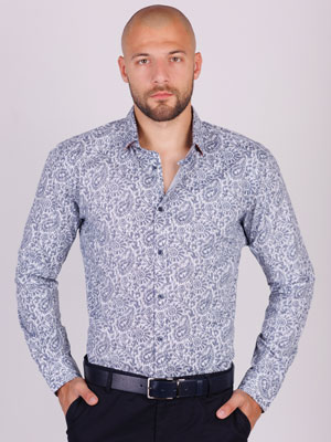 Γκρι ανδρικό πουκάμισο paisley-21579-€ 44.43
