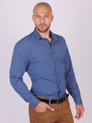 Κομψό πουκάμισο σε σκούρο μπλε max - 21581 - € 44.43