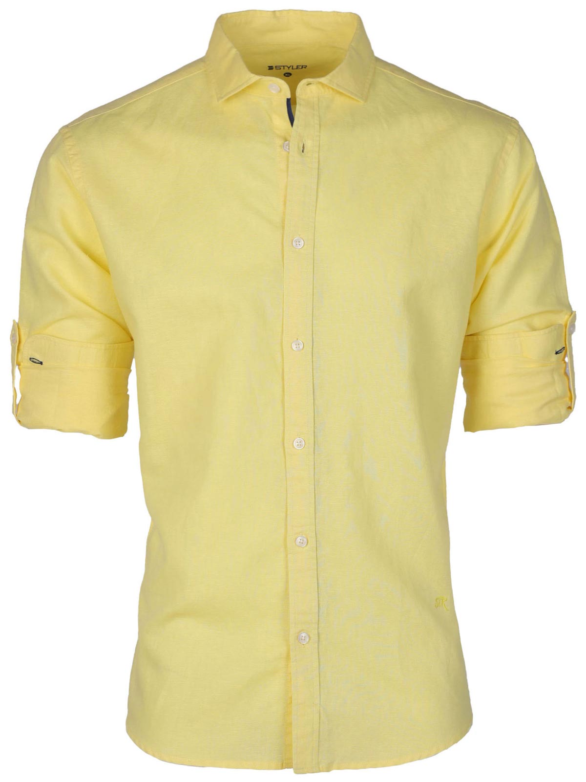 Λινό πουκάμισο σε κίτρινο χρώμα - 21591 € 55.12 img2