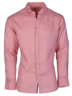 item:Ροζ λινό πουκάμισο - 21594 - € 55.12
