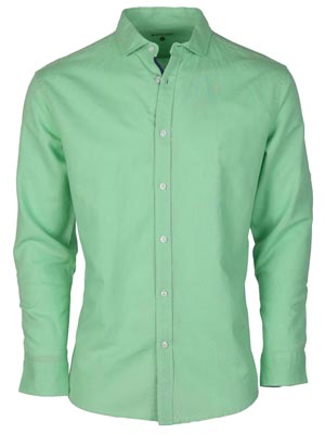 Λινό πουκάμισο σε πράσινο μέντα-21595-€ 55.12