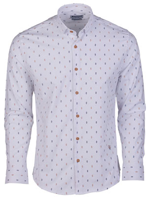 White shirt with camel prints-21603-€ 44.43