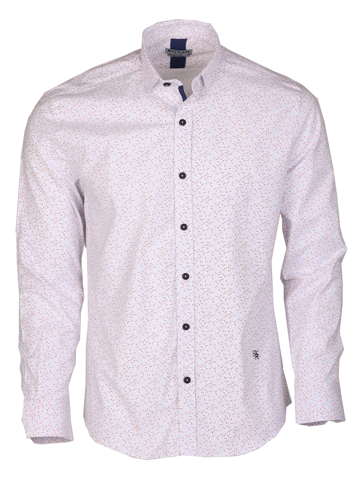 Cămașă albă cu semicercuri colorate - 21604 € 44.43 img1