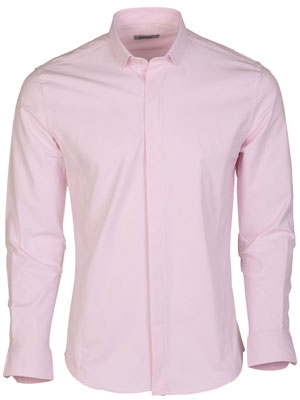 Κλασικό ανδρικό πουκάμισο σε απαλό ροζ-21607-€ 48.37