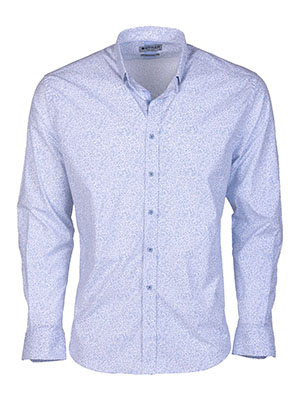 item:Mens shirt with light blue paisley - 21625 - € 47.24