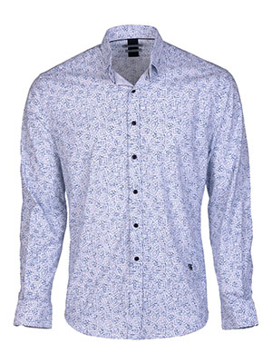 Mens shirt with light blue squares - 21626 - € 47.24