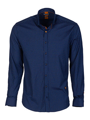 Navy blue shirt with camel prints - 21631 - € 32.62