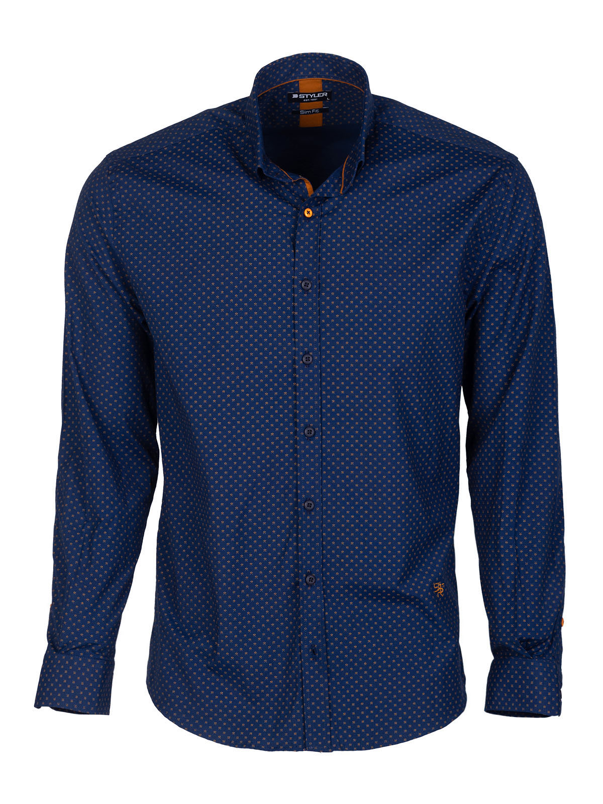 Cămașă albastru închis cu figuri camel - 21631 € 32.62 img1
