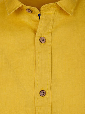 Mens yellow linen shirt - 21662 € 61.30 img3