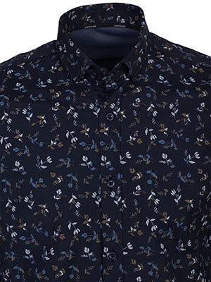 Men’s dark blue shirt with floral design - 21686 48.37 € img3
