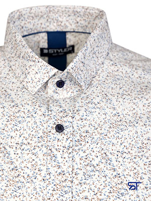 Men’s white shirt with beige  blue branc - 21700 47.00 € img3