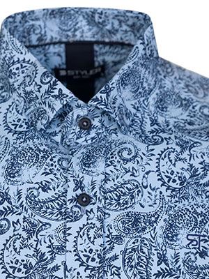 Ανδρικό γαλάζιο πουκάμισο με μοτίβο pais - 21708 47.00 € img3