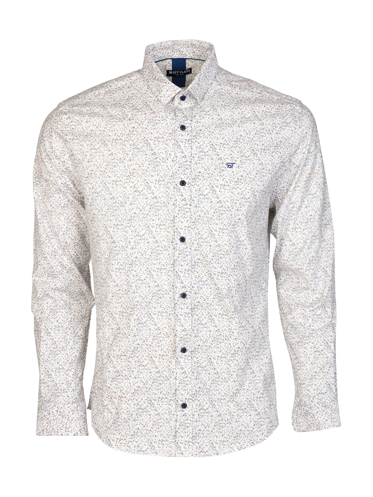 Men’s white shirt with branch print regu - 21710 47.00 € img1