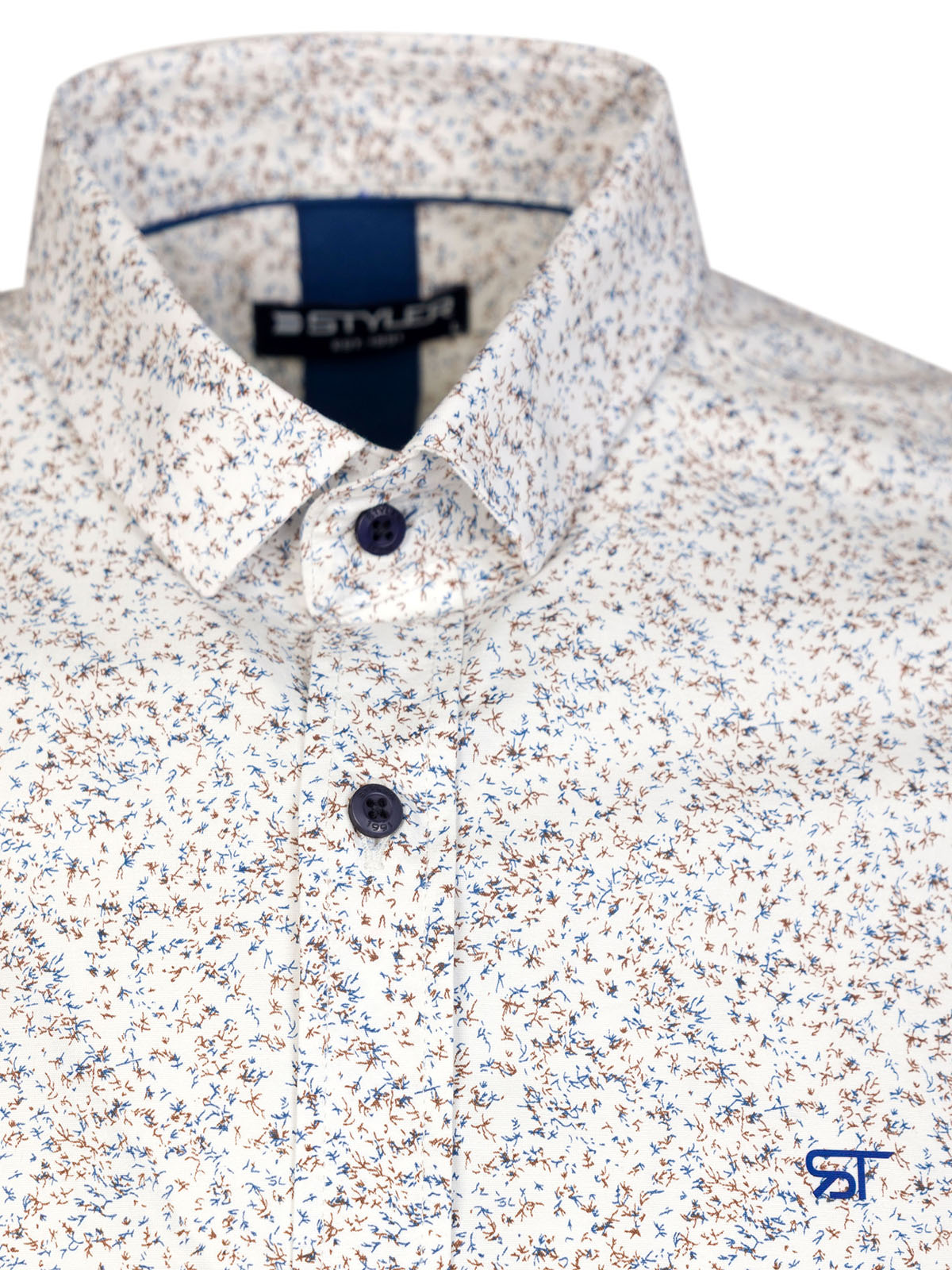 Men’s white shirt with branch print regu - 21710 47.00 € img3