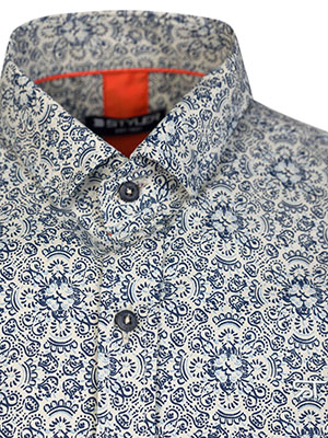 Men’s beige shirt with navy ornaments ma - 21715 47.00 € img3