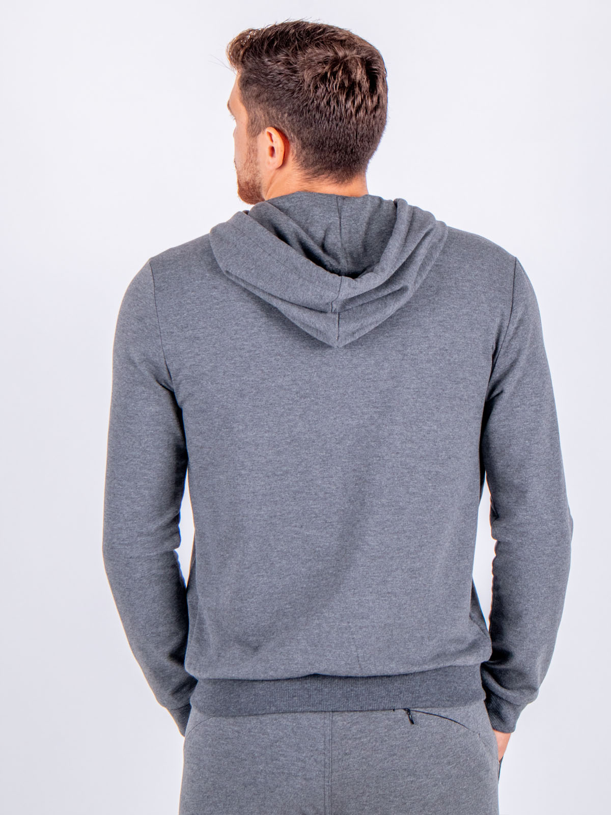 Sweatshirt with hood in gray melange - 28093 € 27.56 img3