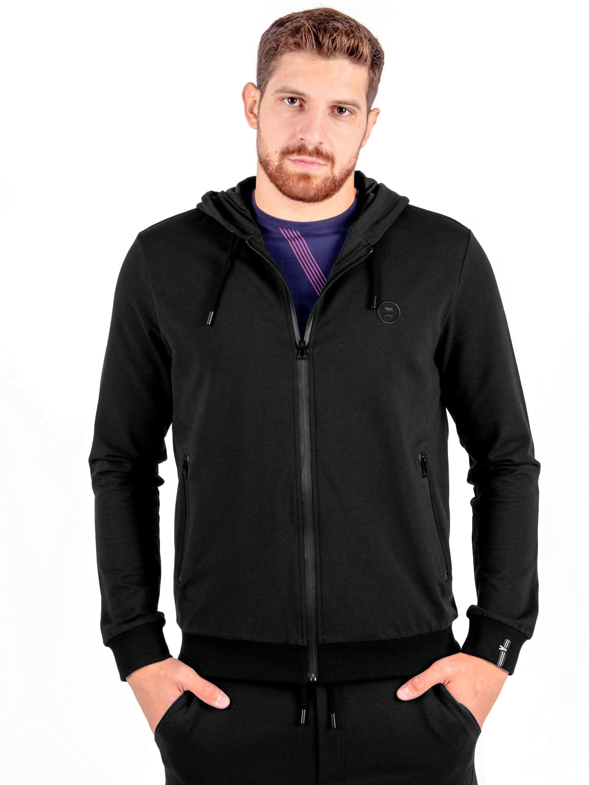 Sweatshirt in black with hood - 28097 € 27.56 img2