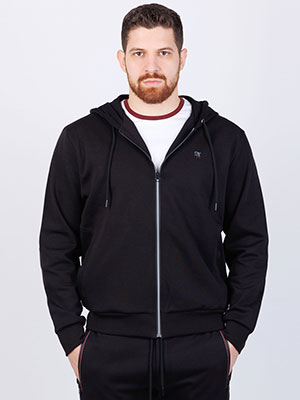 Sporty black hooded sweatshirt-28111-€ 44.43