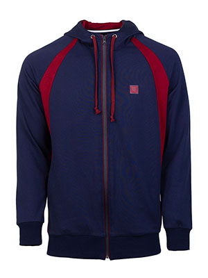 Sweatshirt in dark blue with a burgundy -28126-€ 60.74