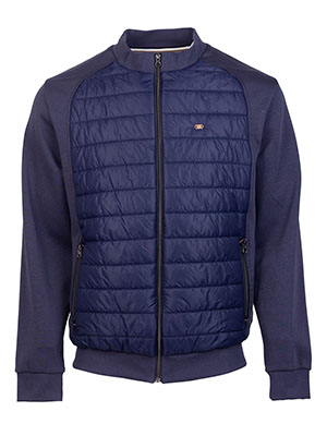 Navy blue quilted sweatshirt-28132-€ 75.93