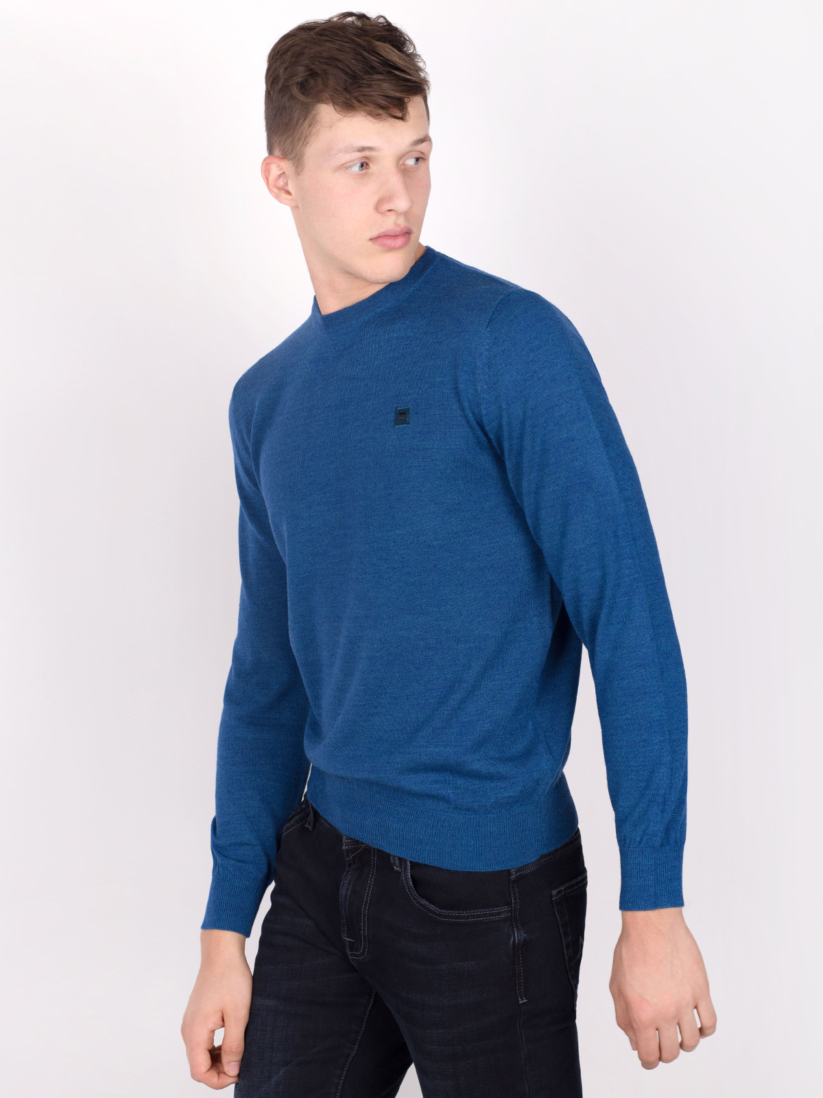 Petroleum blue sweater with merino wool - 33079 € 21.93 img2