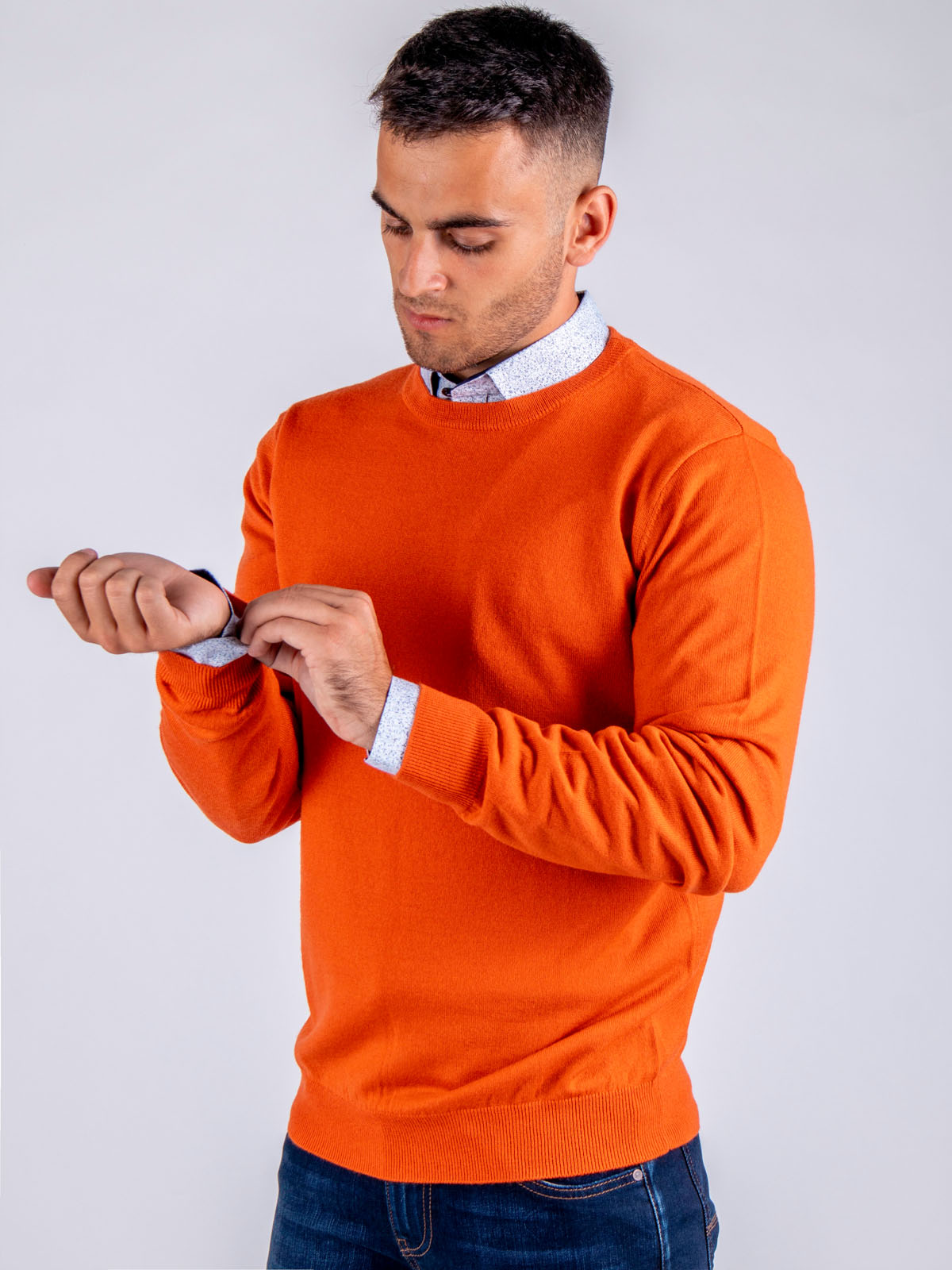 Πορτοκαλί πουλόβερ με μαλλί μερινό - 33082 € 42.74 img2